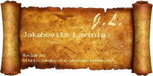 Jakabovits Lavínia névjegykártya